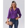 imageZeagoo Womens Tops Long Sleeve Satin Silk Button Down Shirts Casual Business Dressy Blouses Fall ClothesPurple