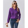 imageZeagoo Womens Tops Long Sleeve Satin Silk Button Down Shirts Casual Business Dressy Blouses Fall ClothesPurple