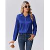 imageZeagoo Womens Tops Long Sleeve Satin Silk Button Down Shirts Casual Business Dressy Blouses Fall ClothesRoyal Blue