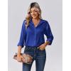 imageZeagoo Womens Tops Long Sleeve Satin Silk Button Down Shirts Casual Business Dressy Blouses Fall ClothesRoyal Blue
