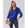 imageZeagoo Womens Tops Long Sleeve Satin Silk Button Down Shirts Casual Business Dressy Blouses Fall ClothesRoyal Blue
