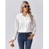 imageZeagoo Womens Tops Long Sleeve Satin Silk Button Down Shirts Casual Business Dressy Blouses Fall ClothesWhite
