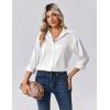 imageZeagoo Womens Tops Long Sleeve Satin Silk Button Down Shirts Casual Business Dressy Blouses Fall ClothesWhite