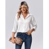 imageZeagoo Womens Tops Long Sleeve Satin Silk Button Down Shirts Casual Business Dressy Blouses Fall ClothesWhite
