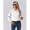 imageZeagoo Womens Tops Long Sleeve Satin Silk Button Down Shirts Casual Business Dressy Blouses Fall ClothesWhite