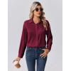 imageZeagoo Womens Tops Long Sleeve Satin Silk Button Down Shirts Casual Business Dressy Blouses Fall ClothesWine Red