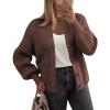 imageZeagoo 2025 Cardigan Sweaters for Women Long Sleeve Chunky Knit Cardigan Crew Neck Button Down Fall Fashion ClothesAabrown