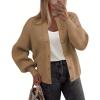 imageZeagoo 2025 Cardigan Sweaters for Women Long Sleeve Chunky Knit Cardigan Crew Neck Button Down Fall Fashion ClothesAakhaki