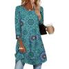 imageZeagoo Women Tops 34 Sleeve Dressy Casual Plus Size Tunics to Wear with Leggings Swing Flare TShirt Loose Blouses S3XLBlue Printmz858