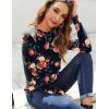 imageZeagoo Fall Tops for Women Long Sleeve Shirts Casual Cotton Blouses 2025 Dressy Pleated TunicsBlack Floral