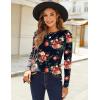 imageZeagoo Fall Tops for Women Long Sleeve Shirts Casual Cotton Blouses 2025 Dressy Pleated TunicsBlack Floral