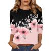 imageZeagoo Fall Tops for Women Long Sleeve Shirts Casual Cotton Blouses 2025 Dressy Pleated TunicsBlackpink