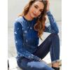 imageZeagoo Fall Tops for Women Long Sleeve Shirts Casual Cotton Blouses 2025 Dressy Pleated TunicsBlue Floral