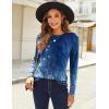 imageZeagoo Fall Tops for Women Long Sleeve Shirts Casual Cotton Blouses 2025 Dressy Pleated TunicsBlue Floral