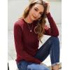 imageZeagoo Fall Tops for Women Long Sleeve Shirts Casual Cotton Blouses 2025 Dressy Pleated TunicsBurgundy