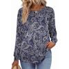 imageZeagoo Fall Tops for Women Long Sleeve Shirts Casual Cotton Blouses 2025 Dressy Pleated TunicsChic Print 01