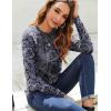 imageZeagoo Fall Tops for Women Long Sleeve Shirts Casual Cotton Blouses 2025 Dressy Pleated TunicsChic Print 01