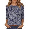 imageZeagoo Fall Tops for Women Long Sleeve Shirts Casual Cotton Blouses 2025 Dressy Pleated TunicsChic Print 01