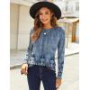 imageZeagoo Fall Tops for Women Long Sleeve Shirts Casual Cotton Blouses 2025 Dressy Pleated TunicsChic Print 02