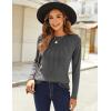 imageZeagoo Fall Tops for Women Long Sleeve Shirts Casual Cotton Blouses 2025 Dressy Pleated TunicsDark Grey