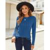 imageZeagoo Fall Tops for Women Long Sleeve Shirts Casual Cotton Blouses 2025 Dressy Pleated TunicsDeep Sky Blue