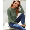 imageZeagoo Fall Tops for Women Long Sleeve Shirts Casual Cotton Blouses 2025 Dressy Pleated TunicsGreen