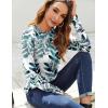 imageZeagoo Fall Tops for Women Long Sleeve Shirts Casual Cotton Blouses 2025 Dressy Pleated TunicsLeaf Print