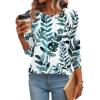 imageZeagoo Fall Tops for Women Long Sleeve Shirts Casual Cotton Blouses 2025 Dressy Pleated TunicsLeaf Print