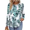 imageZeagoo Fall Tops for Women Long Sleeve Shirts Casual Cotton Blouses 2025 Dressy Pleated TunicsLeaf Print