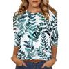 imageZeagoo Fall Tops for Women Long Sleeve Shirts Casual Cotton Blouses 2025 Dressy Pleated TunicsLeaf Print
