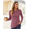 imageZeagoo Fall Tops for Women Long Sleeve Shirts Casual Cotton Blouses 2025 Dressy Pleated TunicsMauve