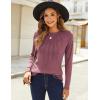 imageZeagoo Fall Tops for Women Long Sleeve Shirts Casual Cotton Blouses 2025 Dressy Pleated TunicsMauve