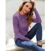 imageZeagoo Fall Tops for Women Long Sleeve Shirts Casual Cotton Blouses 2025 Dressy Pleated TunicsPurple