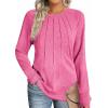 imageZeagoo Fall Tops for Women Long Sleeve Shirts Casual Cotton Blouses 2025 Dressy Pleated TunicsRose Pink