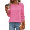 imageZeagoo Fall Tops for Women Long Sleeve Shirts Casual Cotton Blouses 2025 Dressy Pleated TunicsRose Pink