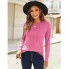imageZeagoo Fall Tops for Women Long Sleeve Shirts Casual Cotton Blouses 2025 Dressy Pleated TunicsRose Pink