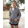 imageZeagoo Long Sleeve Plaid Shirt for Women Button Down Shirts Buffalo Shackets Business Casual BlousesBlack