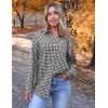 imageZeagoo Long Sleeve Plaid Shirt for Women Button Down Shirts Buffalo Shackets Business Casual BlousesBlack