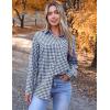 imageZeagoo Long Sleeve Plaid Shirt for Women Button Down Shirts Buffalo Shackets Business Casual BlousesBlue