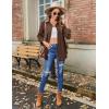 imageZeagoo Long Sleeve Plaid Shirt for Women Button Down Shirts Buffalo Shackets Business Casual BlousesBrown