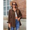 imageZeagoo Long Sleeve Plaid Shirt for Women Button Down Shirts Buffalo Shackets Business Casual BlousesBrown