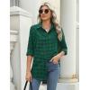 imageZeagoo Long Sleeve Plaid Shirt for Women Button Down Shirts Buffalo Shackets Business Casual BlousesGreen