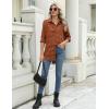 imageZeagoo Long Sleeve Plaid Shirt for Women Button Down Shirts Buffalo Shackets Business Casual BlousesOrange