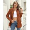 imageZeagoo Long Sleeve Plaid Shirt for Women Button Down Shirts Buffalo Shackets Business Casual BlousesOrange