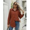 imageZeagoo Long Sleeve Plaid Shirt for Women Button Down Shirts Buffalo Shackets Business Casual BlousesOrange