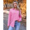 imageZeagoo Long Sleeve Plaid Shirt for Women Button Down Shirts Buffalo Shackets Business Casual BlousesPink