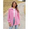 imageZeagoo Long Sleeve Plaid Shirt for Women Button Down Shirts Buffalo Shackets Business Casual BlousesPink