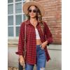 imageZeagoo Long Sleeve Plaid Shirt for Women Button Down Shirts Buffalo Shackets Business Casual BlousesRed