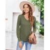 imageZeagoo Long Sleeve Shirts for Women V Neck Casual Sweaters Basic Knit 2025 Fall Fashion Pullover TopsArmy Green