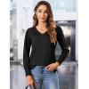 imageZeagoo Long Sleeve Shirts for Women V Neck Casual Sweaters Basic Knit 2025 Fall Fashion Pullover TopsBlack